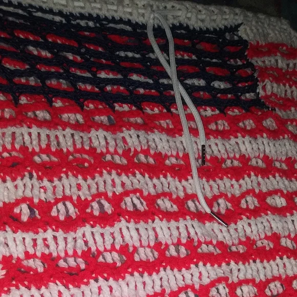 4th of July Festival Beach Pool American Flag Inspired Cover up Knit Crochet M/L - Picture 3 of 3
